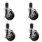 Service Caster 4'' Maroon Poly Swivel 1-5/8'' Expanding Stem Caster Set with Brake, 4PK SCC-EX20S414-PPUB-MRN-TLB-158-4 - alternate 1